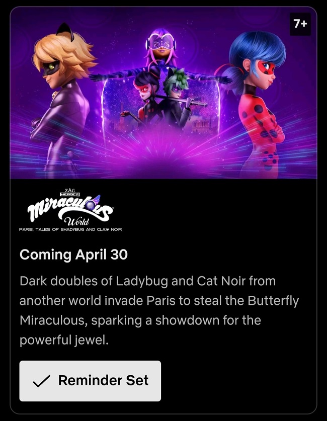 Miraculous World Paris, Tales of Shadybug and Claw Noir