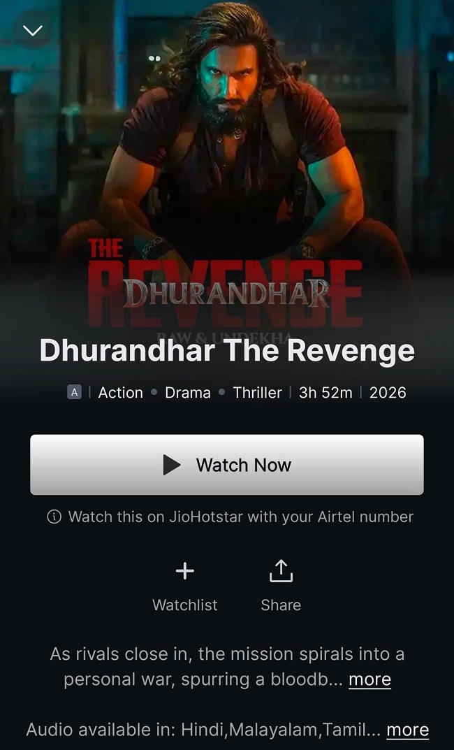 Dhurandhar The Revenge OTT