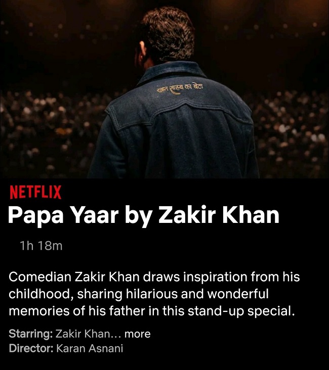 Papa Yaar by Zakir Khan