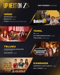 ZEE5 September 2026 Releases